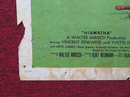 HIAWATHA FOLDED US ONE SHEET POSTER VINCE EDWARDS YVETTE DUGUAY 1952