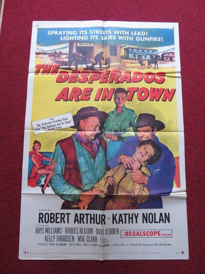 THE DESPERADOS ARE IN TOWN FOLDED US ONE SHEET POSTER KATHLEEN NOLAN 1956