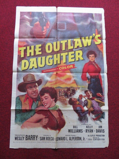 THE OUTLAW'S DAUGHTER FOLDED US ONE SHEET POSTER BILL WILLIAMS S. CONNOLLY 1954