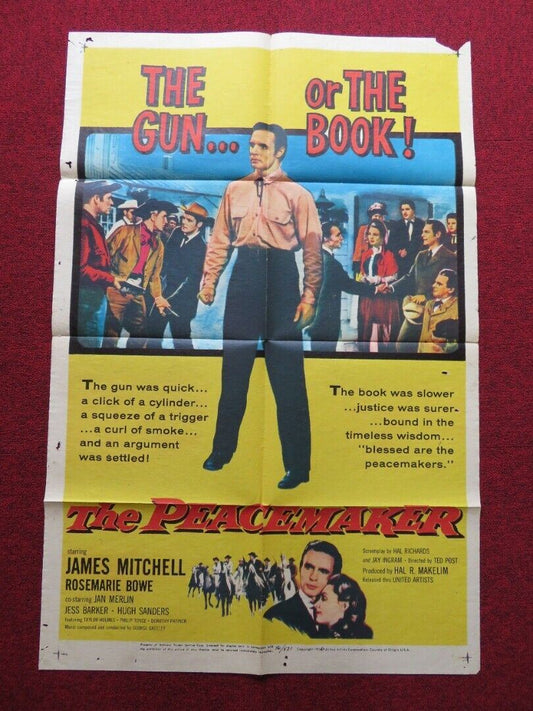 THE PEACEMAKER FOLDED US ONE SHEET POSTER JAMES MITCHELL ROSEMARIE STACK 1956