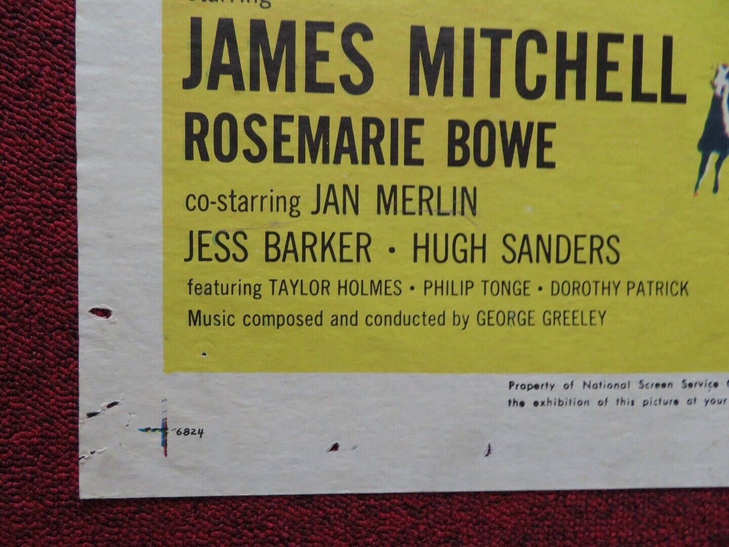 THE PEACEMAKER FOLDED US ONE SHEET POSTER JAMES MITCHELL ROSEMARIE STACK 1956