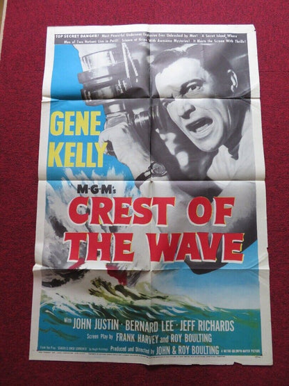 CREST OF THE WAVE FOLDED US ONE SHEET POSTER GENE KELLY JOHN JUSTIN 1954