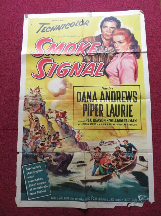 SMOKE SIGNAL FOLDED US ONE SHEET POSTER DANA ANDREWS PIPER LAURIE 1955