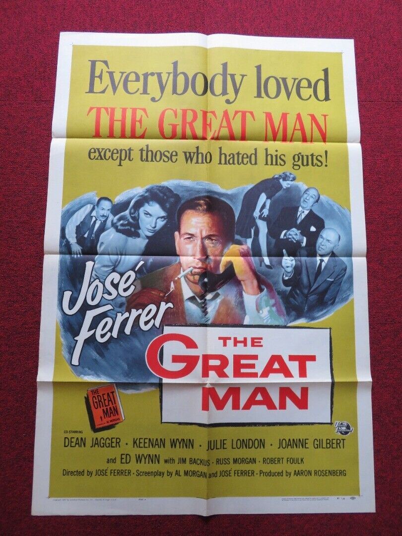 THE GREAT MAN FOLDED US ONE SHEET POSTER JOSE FERRER DEAN JAGGER 1957