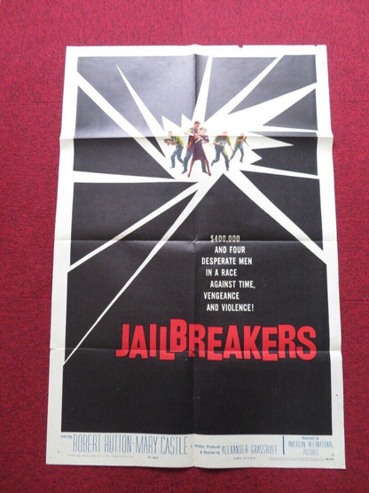 THE JAILBREAKERS FOLDED US ONE SHEET POSTER ROBERT HUTTON MARY CASTLE 1959