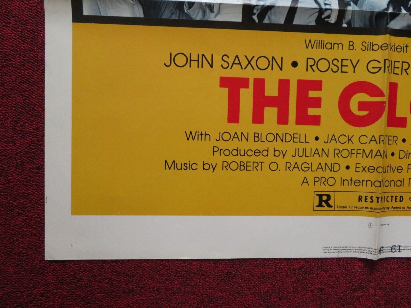 THE GLOVE FOLDED US ONE SHEET POSTER JOHN SAXON ROOSEVELT GRIER 1979