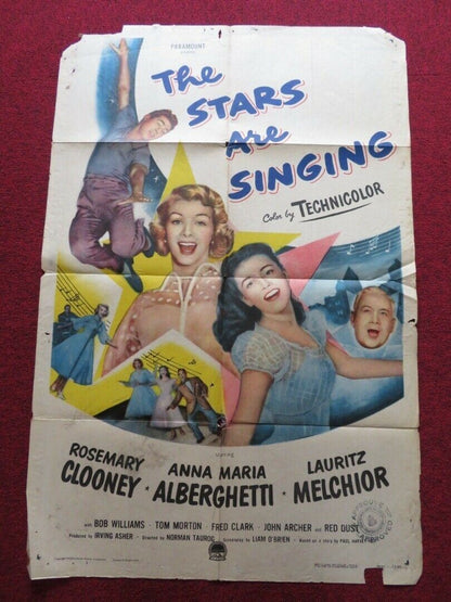 THE STARS ARE SINGING FOLDED US ONE SHEET POSTER ROSEMARY CLOONEY 1953