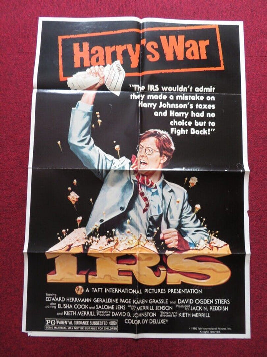 HARRY'S WAR FOLDED US ONE SHEET POSTER EDWARD HERRMANN GERALDINE PAGE 1980