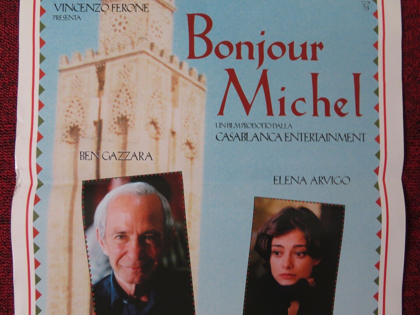 BONJOUR MICHEL  ITALIAN LOCANDINA (27.5"x13") POSTER BEN GAZZARA 2005