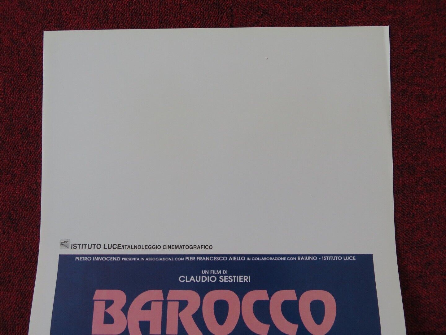 BAROCCO ITALIAN LOCANDINA (27.5"x13") POSTER MASSIMAO VENTURIELLO 1991