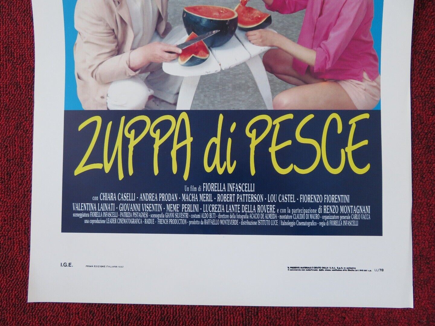 FISH SOUP ITALIAN LOCANDINA (27.5"x13") POSTER CHIARA CASELLI ANDREA PRODAN 1992