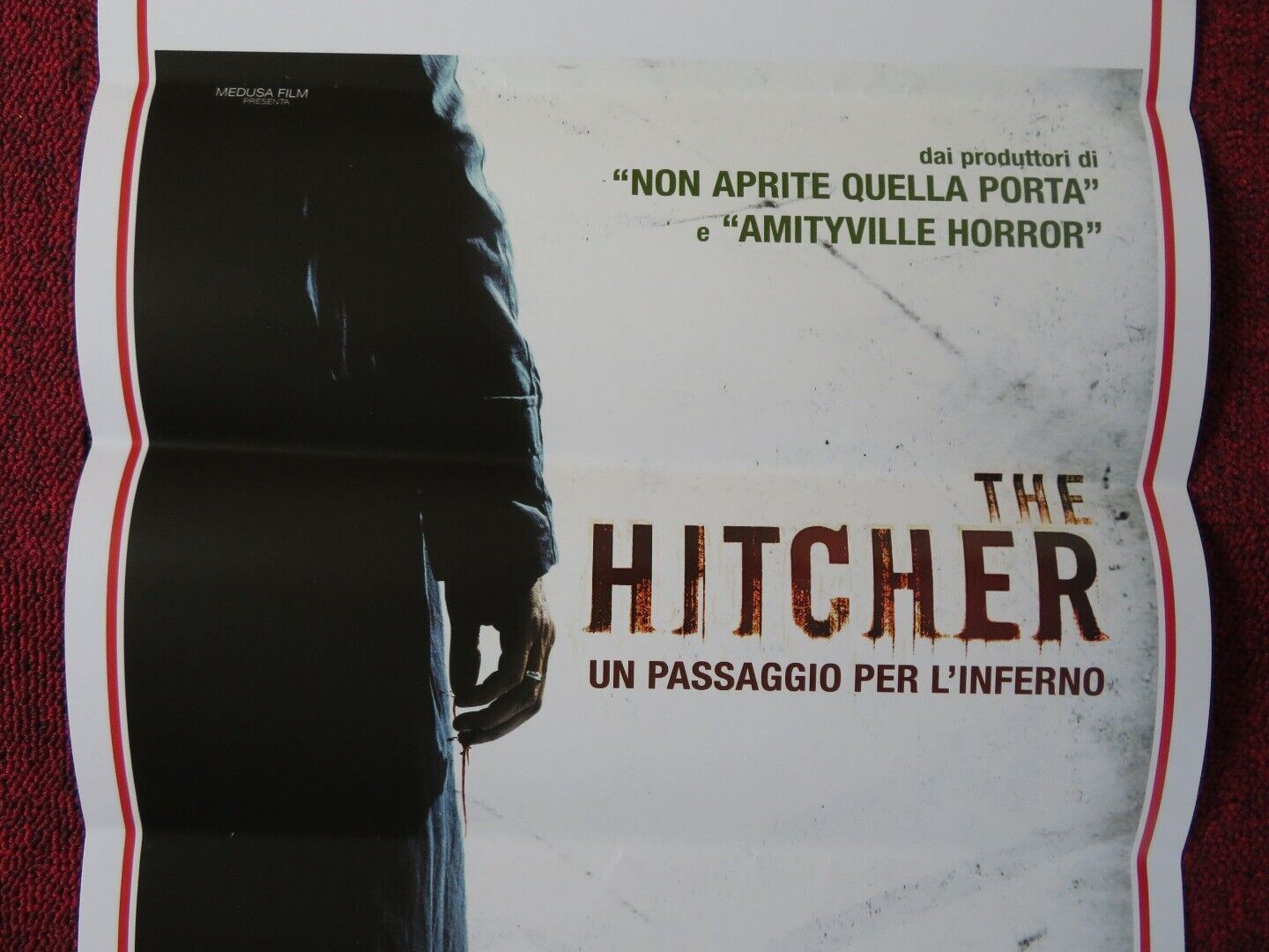 THE HITCHER  ITALIAN LOCANDINA (27.5"x13") POSTER SEAN BEAN SOPHIA BUSH 2008