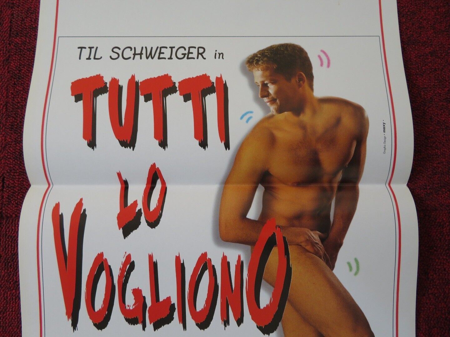 MAYBE... MAYBE NOT ITALIAN LOCANDINA (27.5"x13") POSTER TIL SCHWEIGER 1996