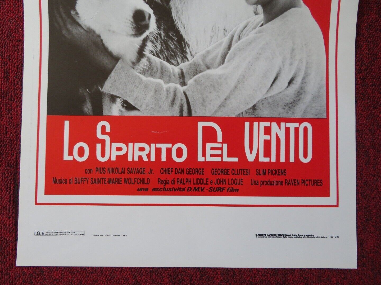 SPIRIT OF THE WIND  ITALIAN LOCANDINA (27.5"x13") POSTER SLIM PICKENS 1988