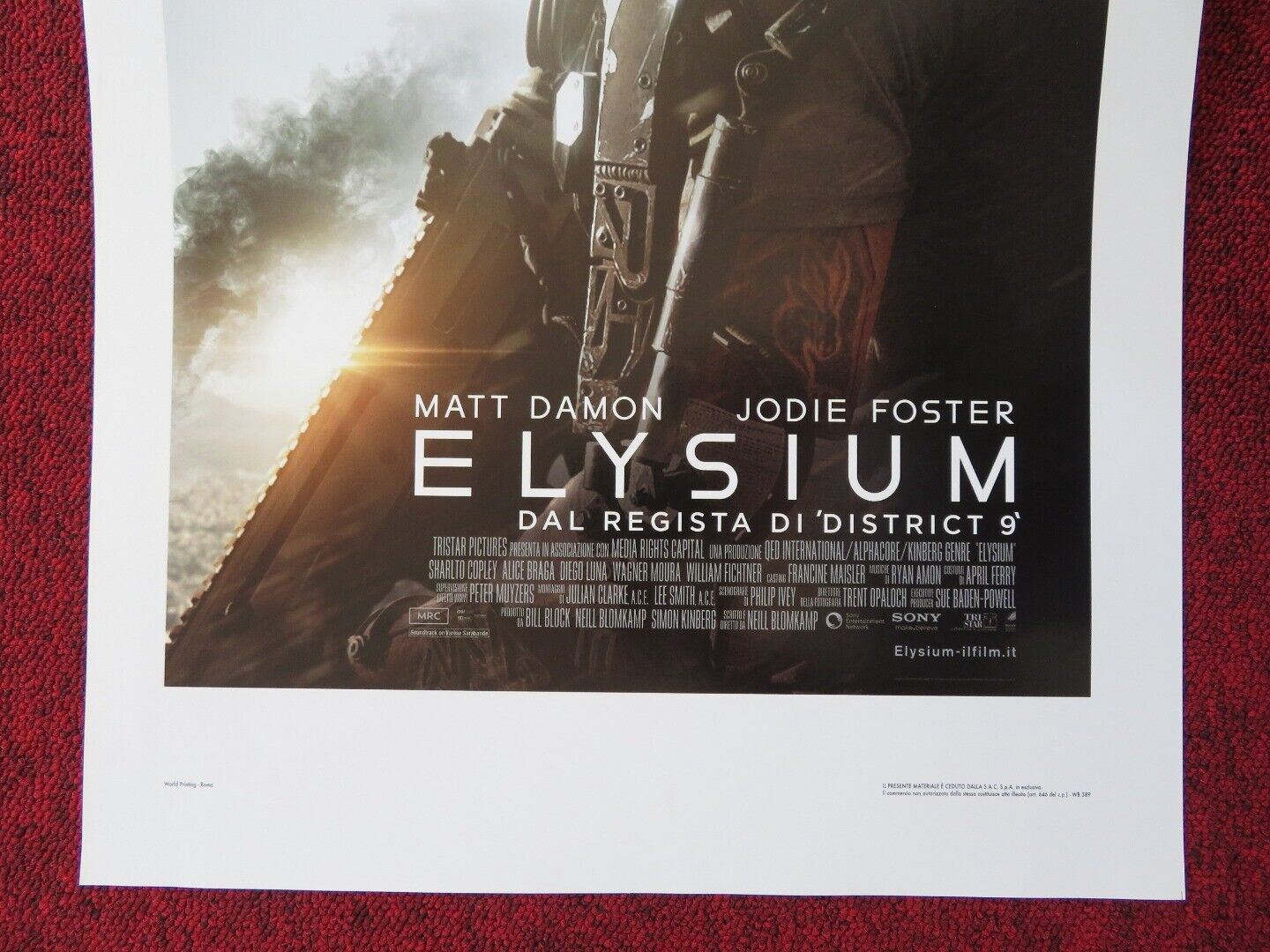 ELYSIUM  ITALIAN LOCANDINA (27.5"x13") POSTER MATT DAMON JODIE FOSTER 2013