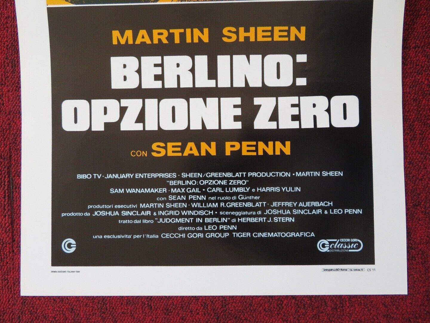 JUDGMENT IN BERLIN ITALIAN LOCANDINA (27.5"x13") POSTER M SHEEN S PENN 1988