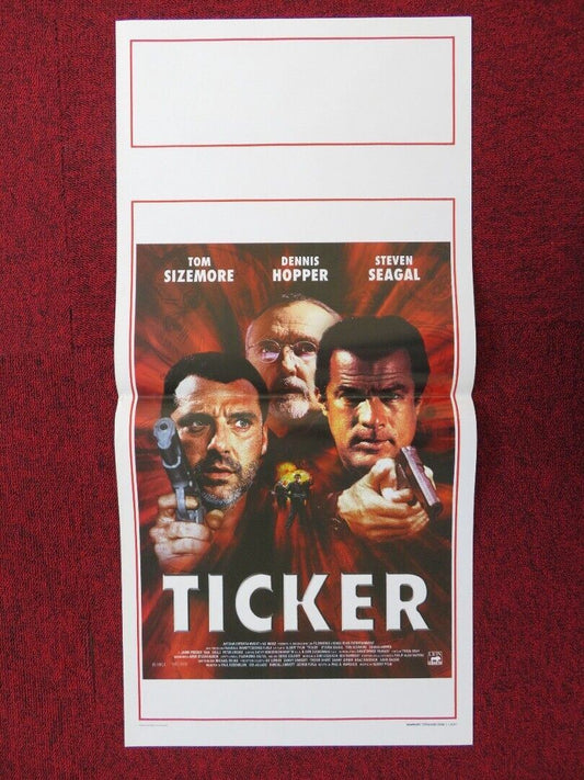 TICKER  ITALIAN LOCANDINA (27.5"x13") POSTER DENNIS HOPPER STEVEN SEAGAL 2001