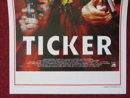 TICKER  ITALIAN LOCANDINA (27.5"x13") POSTER DENNIS HOPPER STEVEN SEAGAL 2001