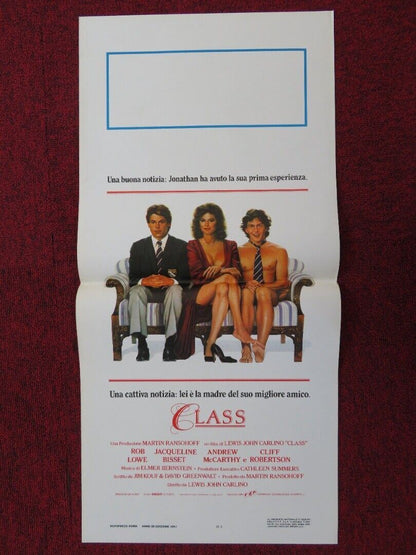 CLASS  ITALIAN LOCANDINA (27.5"x13") POSTER ROB LOWE JACQUELINE BISSET 1983