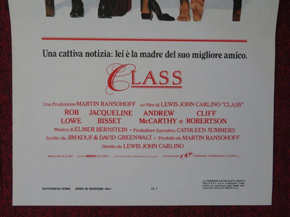 CLASS  ITALIAN LOCANDINA (27.5"x13") POSTER ROB LOWE JACQUELINE BISSET 1983