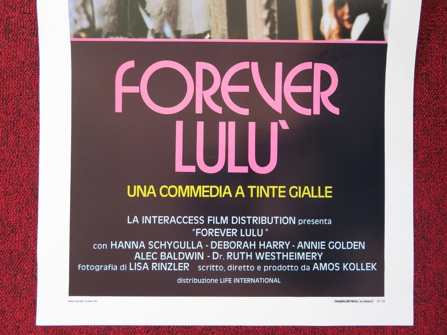 FOREVER, LULU  ITALIAN LOCANDINA (27.5"x13") POSTER D HARRY A BALDWIN 1988