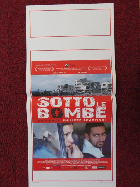 SOTTO LE BOMBE  ITALIAN LOCANDINA (27.5"x13") POSTER PHILIPPE ARACTINGI 2008