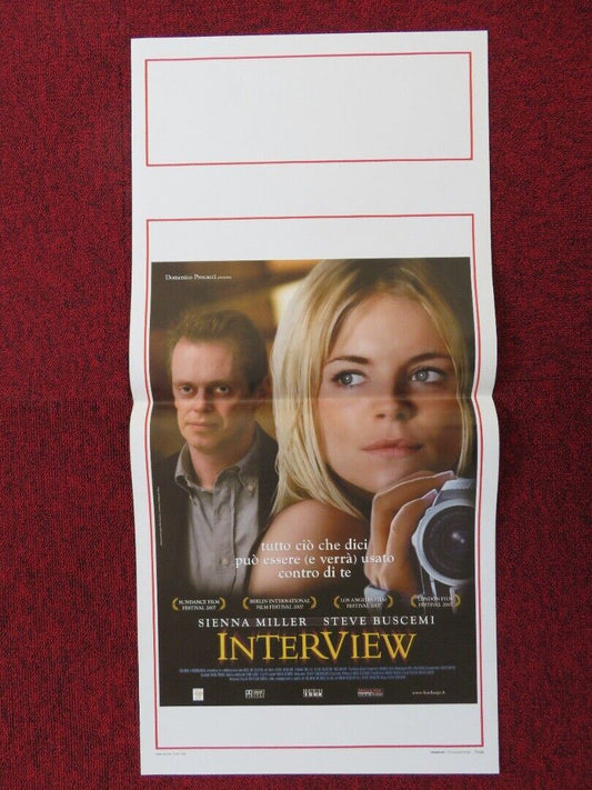 INTERVIEW  ITALIAN LOCANDINA (27.5"x13") POSTER SIENNA MILLER STEVE BUSCEMI  '08