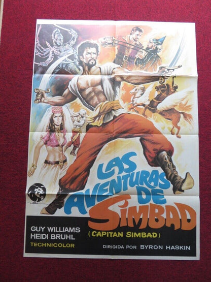 CAPTAIN SINBAD FOLDED SPANISH ONE SHEET POSTER GUY WILLIAMS HEIDI BRUHL 1963