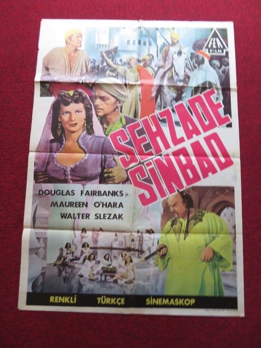 SINBAD THE SAILOR FOLDED TURKISH ONE SHEET POSTER DOUGLAS FAIRBANKS 1947