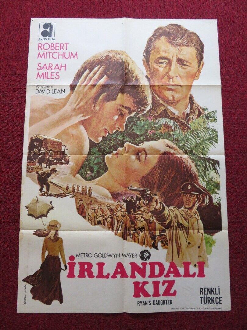 RYAN'S DAUGHTER FOLDED ONE SHEET TURKISH POSTER ROBERT MITCHUM TREVOR HOWARD