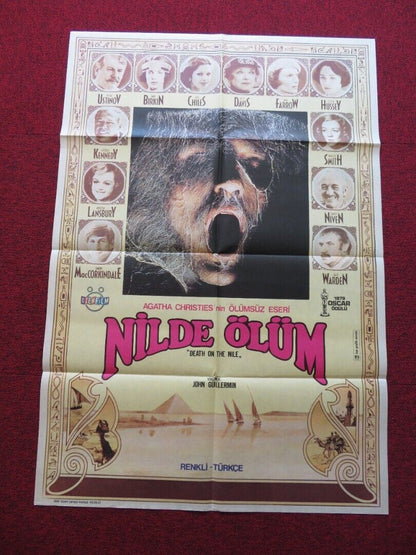 DEATH ON THE NILE FOLDED TURKISH ONE SHEET POSTER PETER USTINOV MIA FARROW 1978