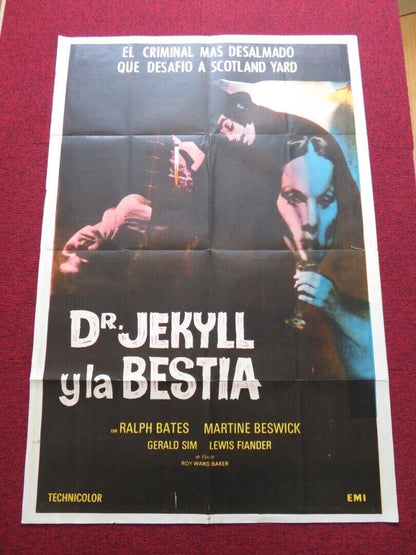 DR. JECKYLL AND SISTER HYDE FOLDED SPANISH ONE SHEET POSTER 29" X 43.5" 1971