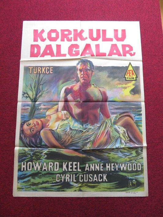 FLOODS OF FEAR FOLDED TURKISH ONE SHEET POSTER HOWARD KEEL ANNE HEYWOOD 1958