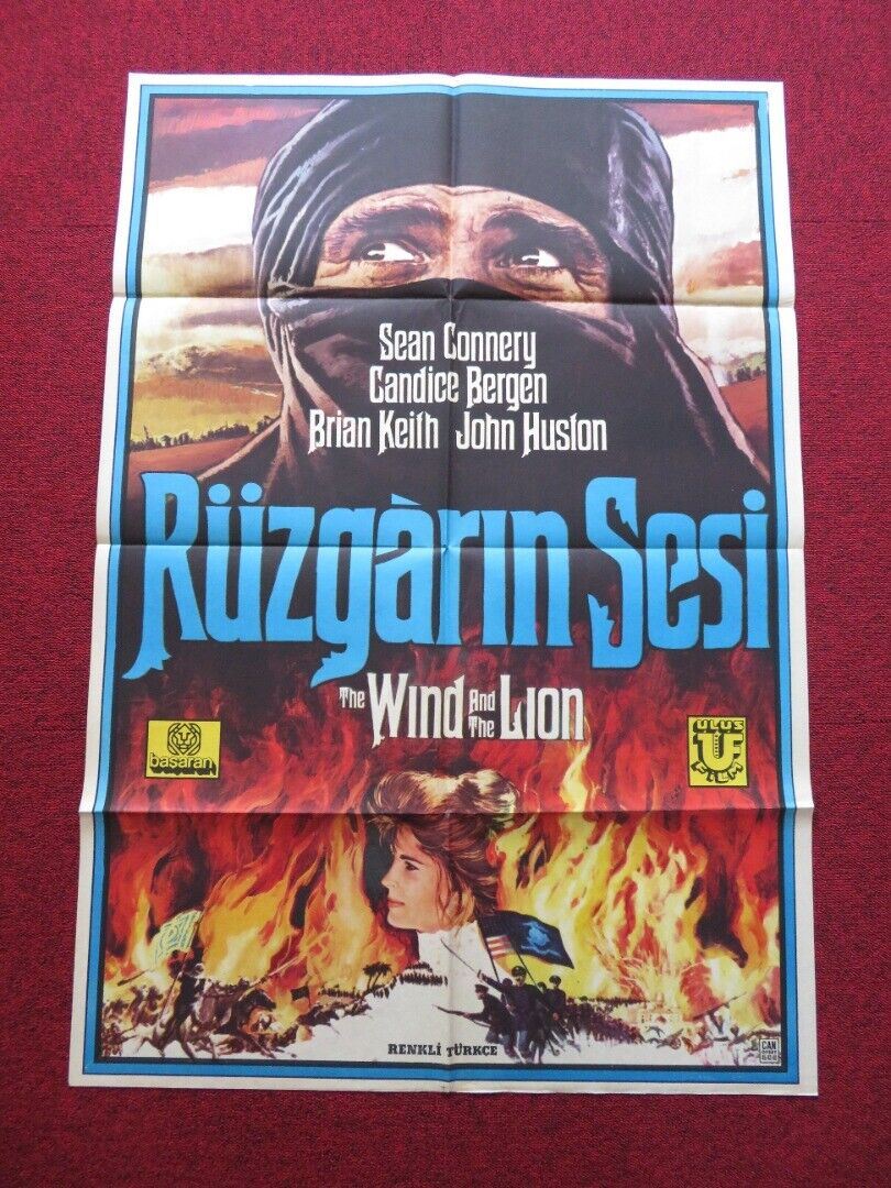 THE WIND AND THE LION FOLDED TURKISH ONE SHEET POSTER SEAN CONNERY 1975