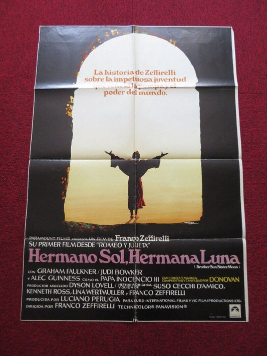 BROTHER SUN, SISTER MOON FOLDED ARGENTINA ONE SHEET POSTER ALEC GUINNESS 1972