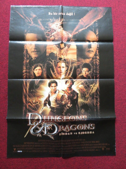 DUNGEONS & DRAGONS FOLDED TURKISH ONE SHEET POSTER JEREMY IRONS BRUCE PAYNE 2000