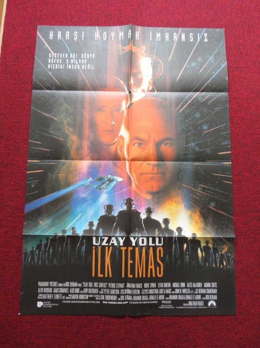 STAR TREK FIRST CONTACT FOLDED TURKISH ONE SHEET POSTER PATRICK STEWART 1996