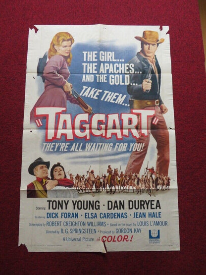 TAGGART FOLDED US ONE SHEET POSTER TONY YOUNG DAN DURYEA 1964