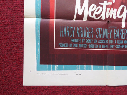 CHANCE MEETING FOLDED US ONE SHEET POSTER HARDY KRUGER STANLEY BAKER 1960