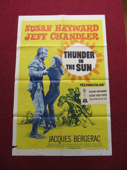 THUNDER IN THE SUN FOLDED US ONE SHEET POSTER SUSAN HAYWARD JEFF CHANDLER 1959