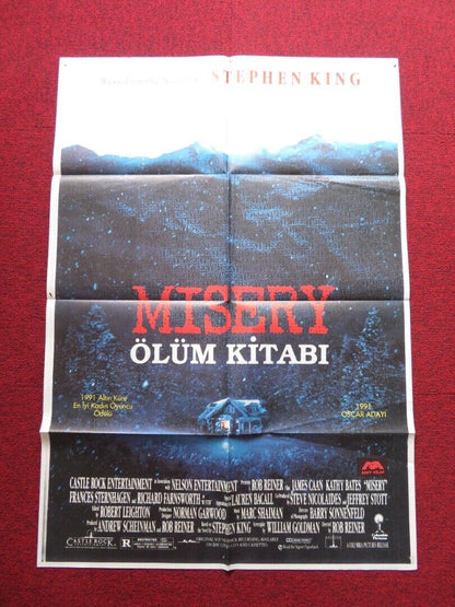 MISERY FOLDED TURKISH ONE SHEET POSTER STEPHEN KING KATHY BATES JAMES CAAN 1990