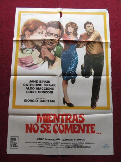 BURNT BY A SCALDING PASSION FOLDED ARGENTINA ONE SHEET POSTER JANE BIRKIN 1976