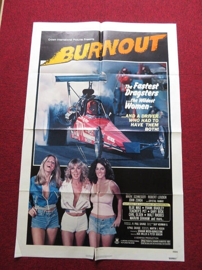 BURNOUT FOLDED US ONE SHEET POSTER MARK SCHNEIDER BOB LOUDEN 1979