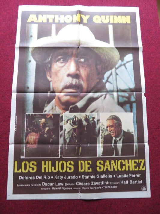 THE CHILDREN OF SANCHEZ FOLDED ARGENTINA ONE SHEET POSTER ANTHONY QUINN 1978