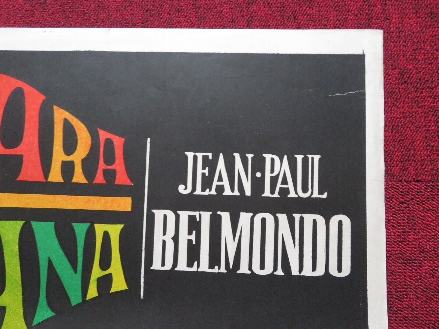 BANANA PEEL FOLDED ARGENTINA ONE SHEET POSTER JEANNE MOREAU JEAN PAUL BELMONDO