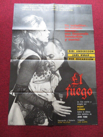 MY SISTER MY LOVE FOLDED ARGENTINA ONE SHEET POSTER BIBI ANDERSSON JARL KULLE