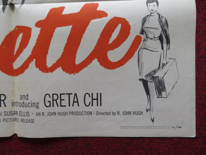 LISETTE / FALL GIRL FOLDED US ONE SHEET POSTER JOHN AGAR GRETA CHI 1961