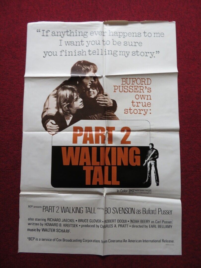 WALKING TALL PART II FOLDED US ONE SHEET POSTER BO SVENSON LUKE ASKEW 1975