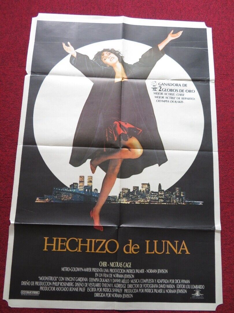 MOONSTRUCK FOLDED ARGENTINA ONE SHEET POSTER CHER NICOLAS CAGE 1987