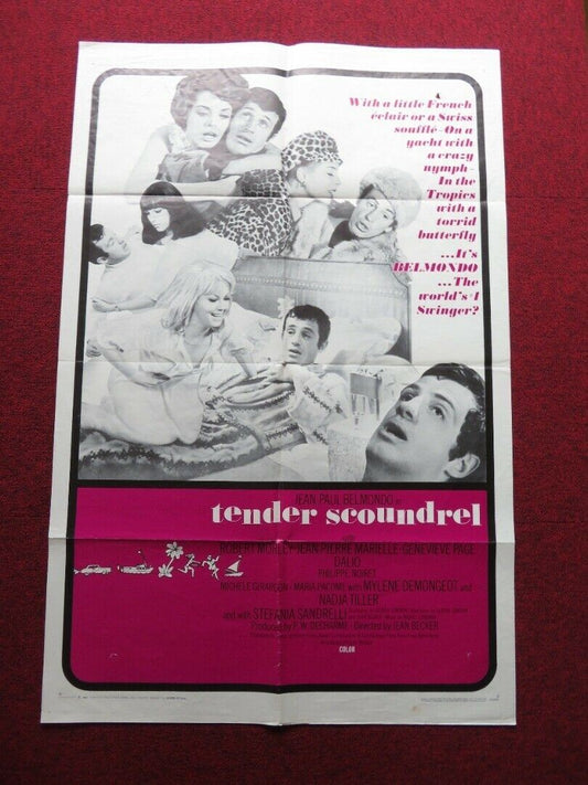 TENDER SCOUNDREL FOLDED US ONE SHEET POSTER JEAN-PAUL BELMONDO 1967